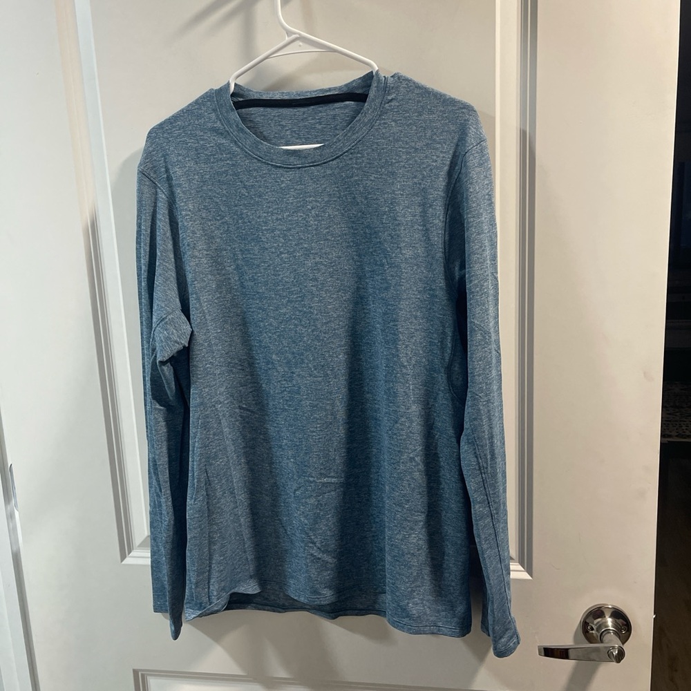 Lululemon Blue Men's Long Sleeve Shirt Very Good Condition PTP 19